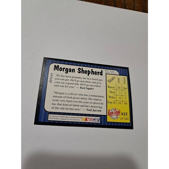 Vintage 1991 Maxx Morgan Shephard #15 Race Car Nascar Trading Card - Picture 2 of 2